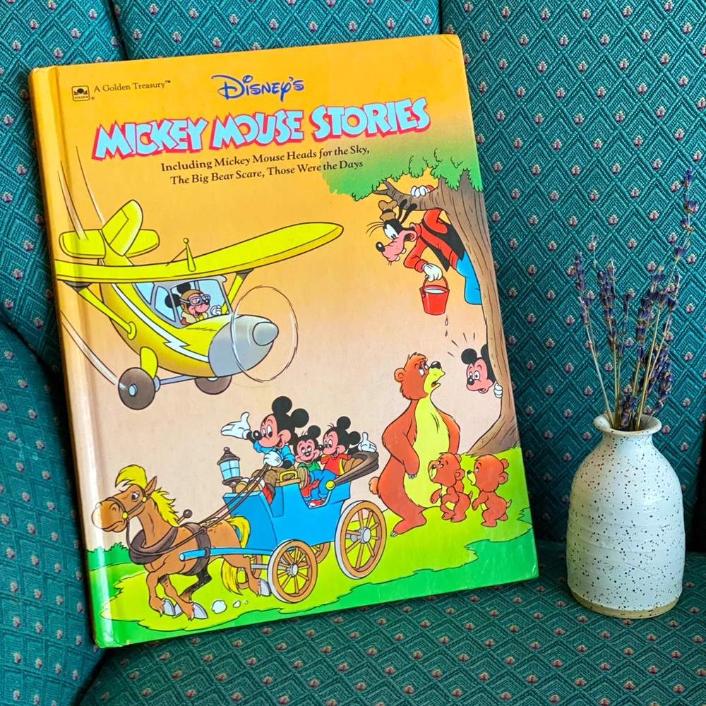 Vintage Disney Mickey Mouse Hardcover Book “Mickey Mouse Stories” with 3 Stories